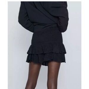 Zara Black Tiered Ruffle skort